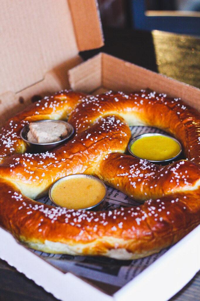 Soft pretzel appetizer at Texas Arizona